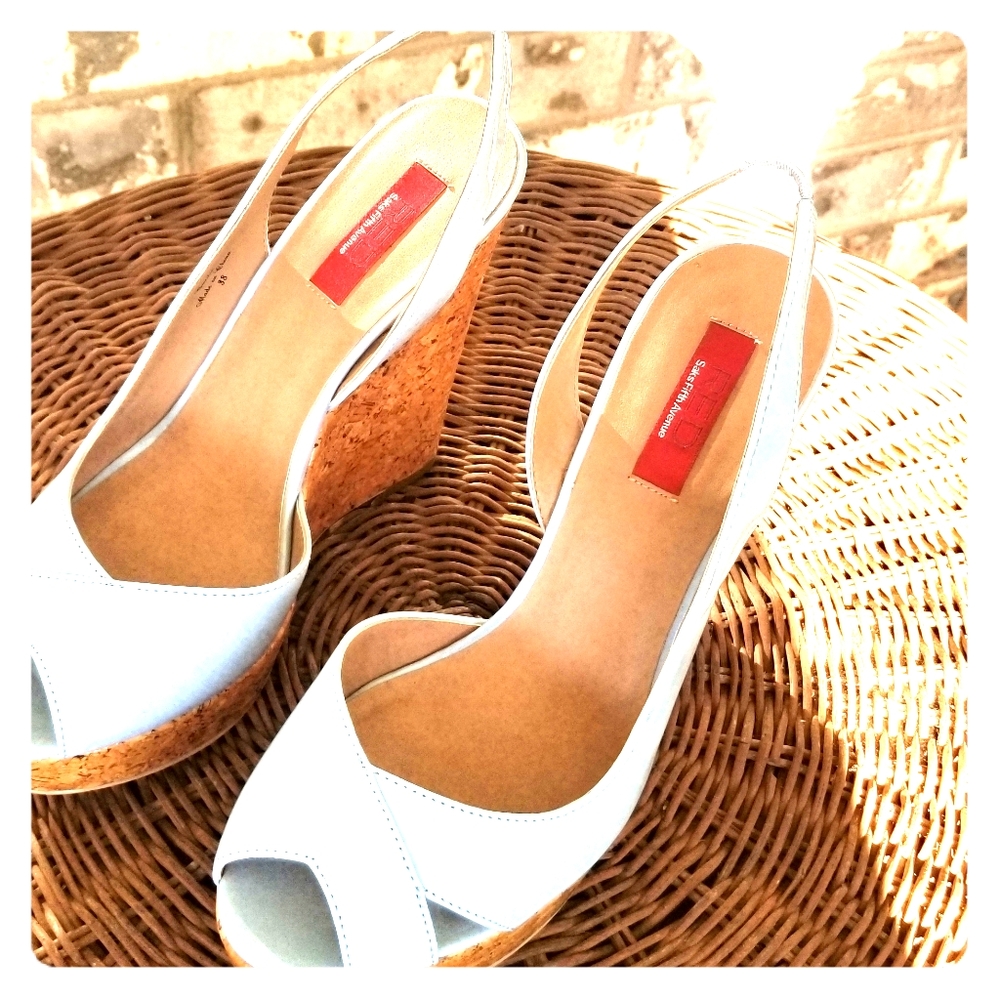 Saks Fifth Avenue Red Carolee Wedges